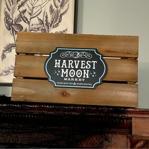 Wooden Crate with Harvest Moon Market Sign